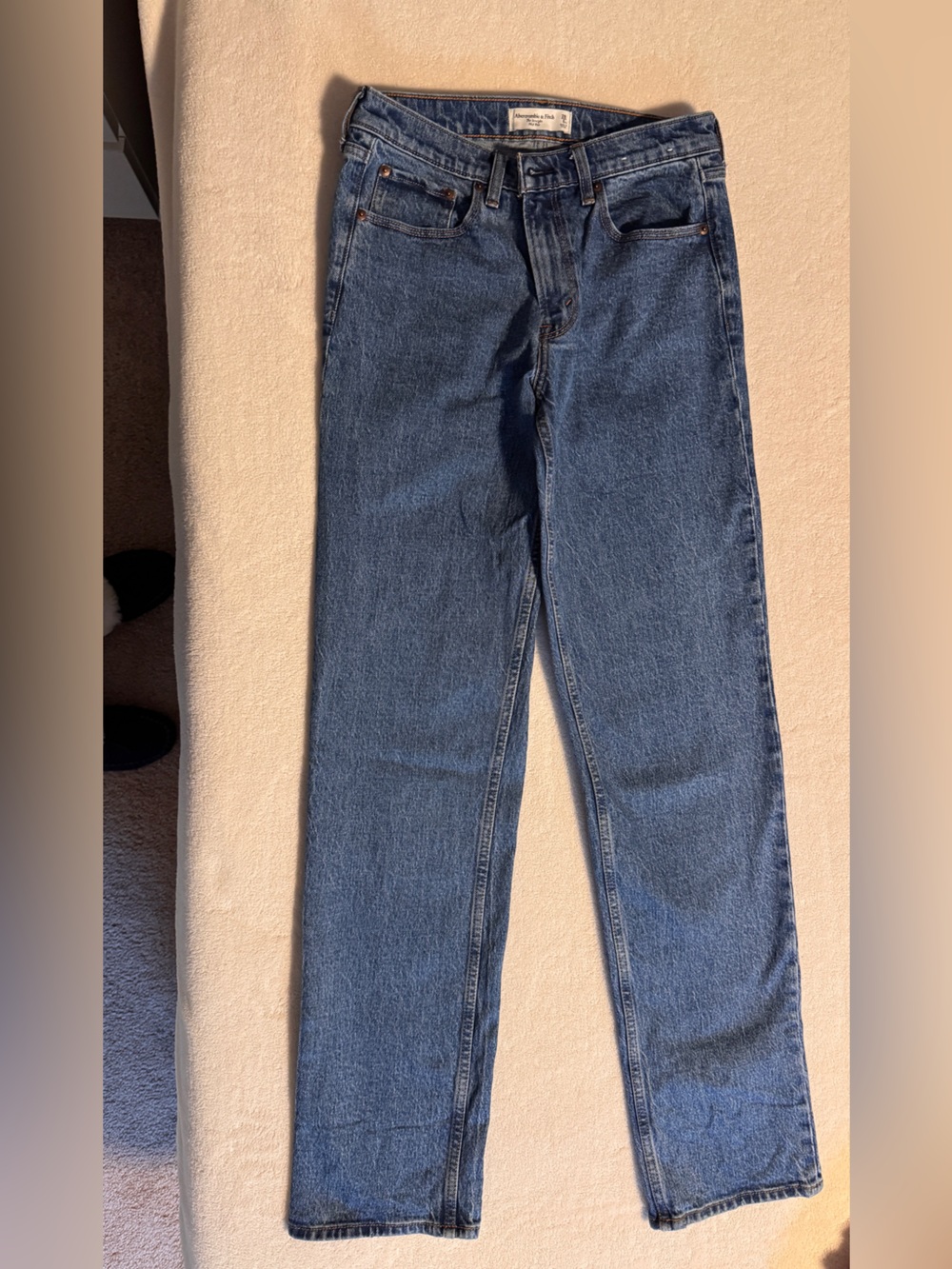 Abercrombie & Fitch Straight-Leg Jeans in Medium Blue Wash